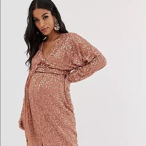 ASOS DESIGN Maternity sequin midi dress